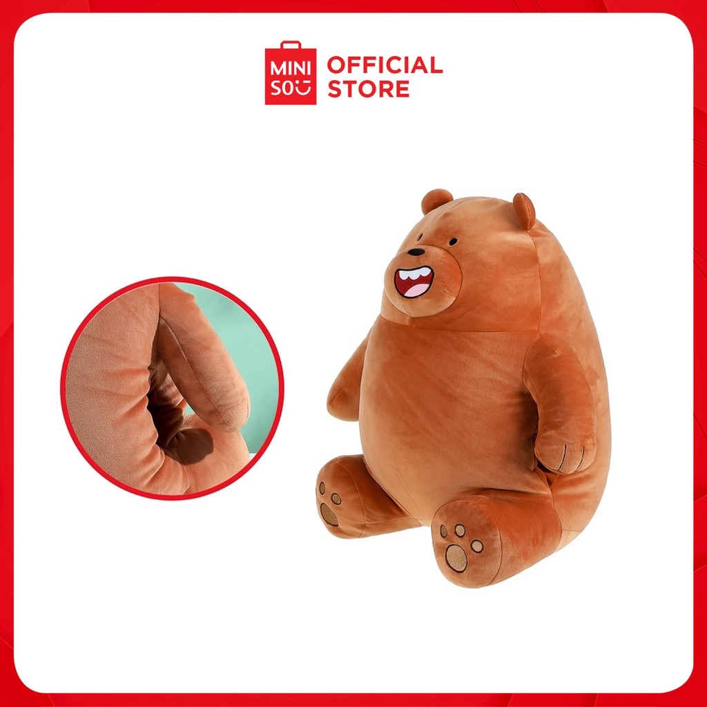 Miniso We Bare Bears - Cushion Plush Stuffed Toy Hand Insert Inside For Kids Gift Pillow